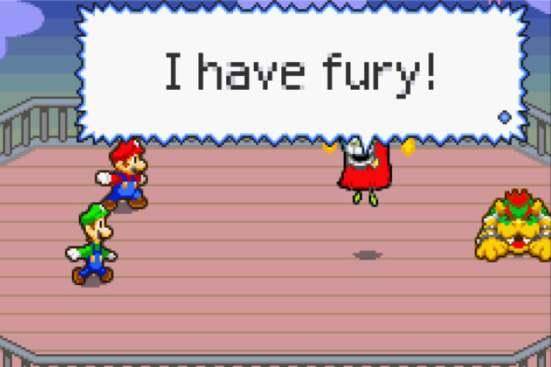 Look at Bowser in the corner. He spends the majority of the game being busted up somehow. Poor thing.